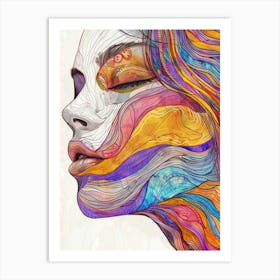 Abstract Of A Woman'S Face 28 Art Print