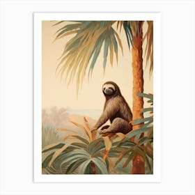 Sloth 2 Tropical Animal Portrait Art Print