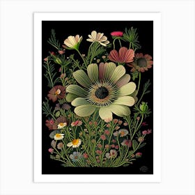 Cosmos 1 Floral Botanical Vintage Poster Flower Art Print