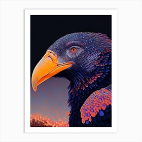 California Condor Pointillism Bird Art Print