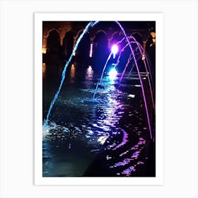 Fountains At Night Art Print