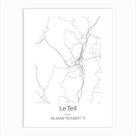 Le Teil,France Minimalist Map Art Print