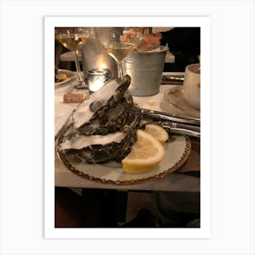 Oysters On A Plate Art Print