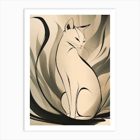 White Cat 2 Art Print