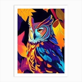 Eastern Screech Owl Pop Matisse Bird Art Print