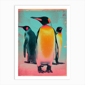Polaroid Inspired Penguins 3 Art Print