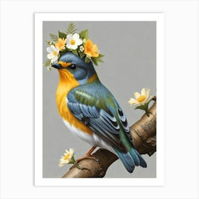 Bird In A Crown Art Print