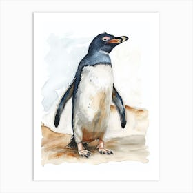 Humboldt Penguin Kangaroo Island Penneshaw Watercolour Painting 1 Art Print