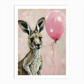 Cute Kangaroo 2 With Balloon Art Print