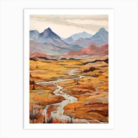Autumn National Park Painting Jasper National Park Alberta Canada 2 Art Print
