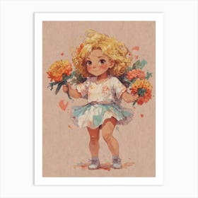 Flower Girl 3 Art Print