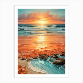 Sunset On The Beach 31 Art Print