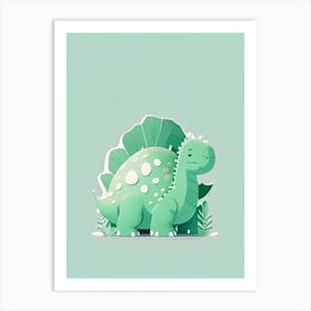 Thescelosaurus Cute Mint Dinosaur Art Print