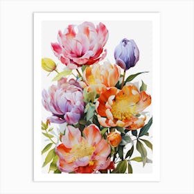 Blossom Symphony Vibrant Multicolored Florals Art Print