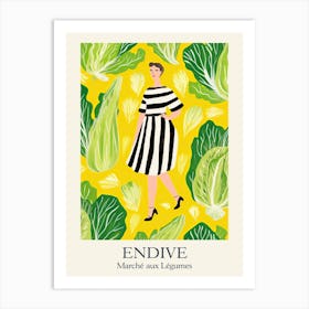 Marche Aux Legumes Endive Summer Illustration 1 Art Print