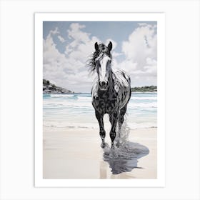 A Horse Oil Painting In Hyams Beach, Australia, Portrait 2 Art Print