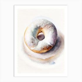 Powdered Sugar Donut Cute Neon 1 Art Print