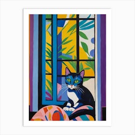 Cat In The Window Style Henri Matisse 4 Art Print