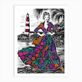 Woman In A Dress 1 Art Print