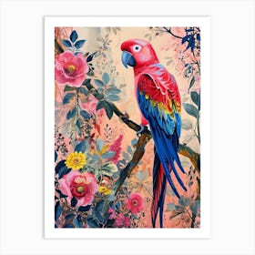 Floral Animal Painting Parrot 4 Art Print