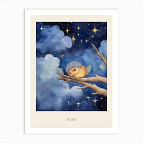 Baby Bird 2 Sleeping In The Clouds Nursery Poster Art Print
