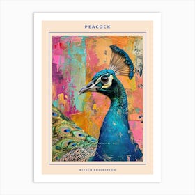 Kitsch Peacock Collage 4 Poster Art Print