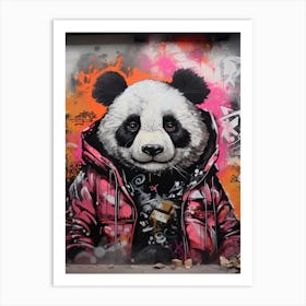 Panda Art In Street Art Style 4 Art Print