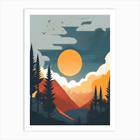 Sunset In The Mountains 2 Art Print