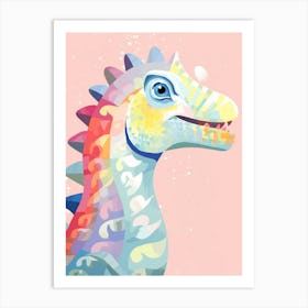 Colourful Dinosaur Lambeosaurus 1 Art Print