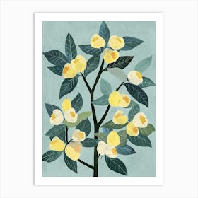 Pear Tree Flat Illustration 3 Art Print