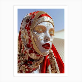 Muslim Woman In The Desert Art Print