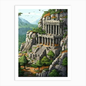 Termessos Archaeological Site Pixel Art 3 Art Print