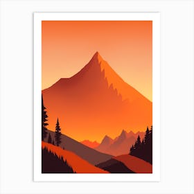 Misty Mountains Vertical Composition In Orange Tone 282 Art Print