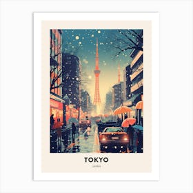 Winter Night  Travel Poster Tokyo Japan 1 Art Print