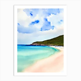 The Baths Beach 2, British Virgin Islands Watercolour Art Print
