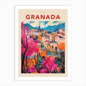 Granada Spain 7 Fauvist Travel Poster Art Print