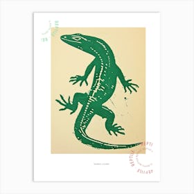 Forest Green Skinks Lizard Bold Block Colour 2 Poster Art Print