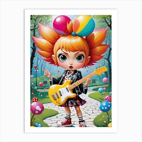 Girl With A Guitar Art Print