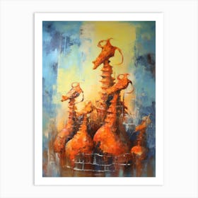 Seahorse Abstract Expressionism 4 Art Print
