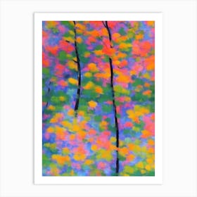 River Birch 2 tree Abstract Block Colour Art Print