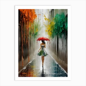 Girl With Umbrella 1 Art Print