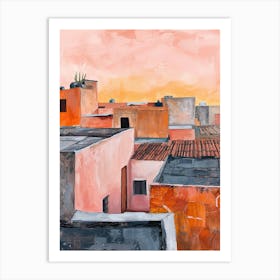 Mexico City Rooftops Morning Skyline 2 Art Print