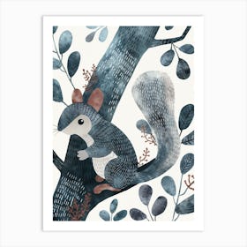 Squirrel On A Tree Art Print