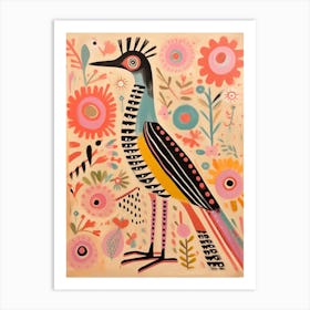 Pink Scandi Roadrunner 2 Art Print