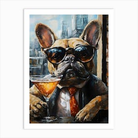 Whimsical Frenchies At The Bar 9 Art Print