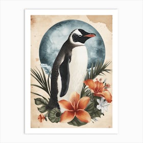 Adlie Penguin Half Moon Island Vintage Botanical Painting 3 Art Print