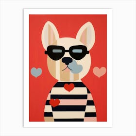 Little Dog 3 Wearing Sunglasses Art Print
