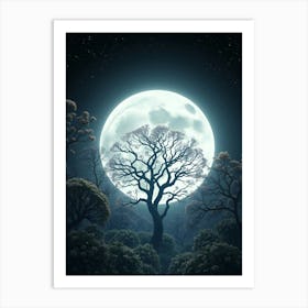 Full Moon In The Forest 12 Art Print