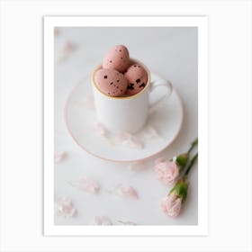 Easter Eggs In A Cup Art Print