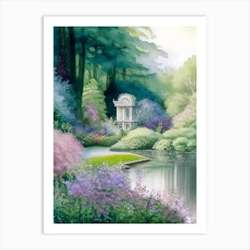 Bodnant Garden, 1, United Kingdom Pastel Watercolour Art Print